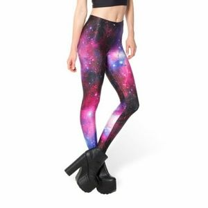 Blackmilk Clothing GALAXY PURPLE LEGGINGS